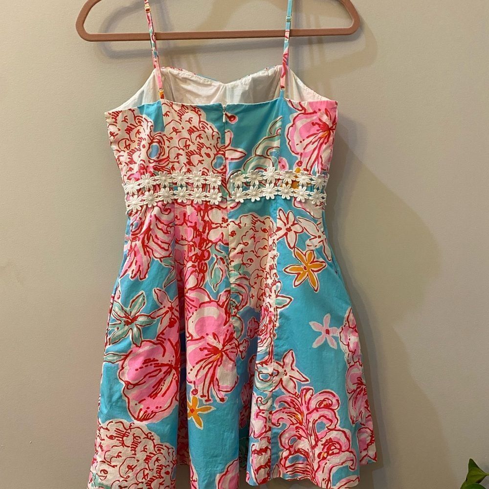 Lilly Pulitzer Lenore Lolita With Sunglow Breakwater Blue Strap Sun Dress Size 4 - Picture 9 of 12